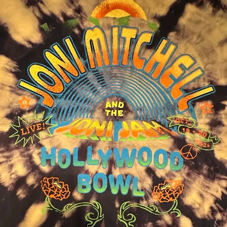 Joni Mitchell and the Joni Jazz Band Hollywood Bowl Tie Dyed T-shirt Medium