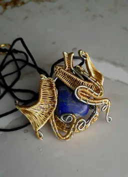 Lapis Lazuli Wire Wrap Pendant
