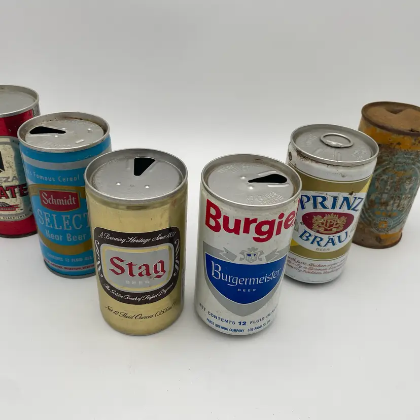 Collectible Beer Can Bundle - Vintage Mixed Brand Six Pack #4
