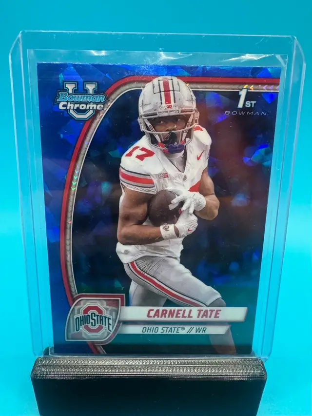Carnell Tate 1st Bowman Chrome U Sapphire Ohio State Buckeyes