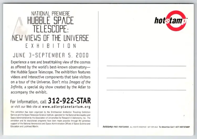 Postcard Adler Planetarium Astronomy Museum Hubble View of the Universe Space  -  9404