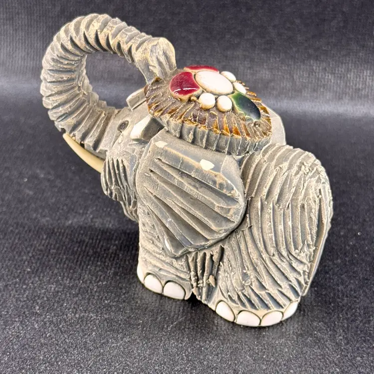 Vintage Artesania Rinconada Elephant Handcrafted Figurine Uruguay Retired Signed