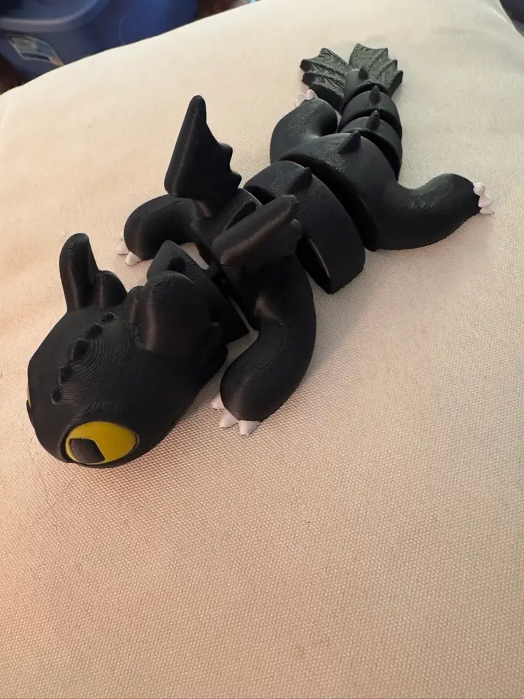 3D Printed Toothless Fidget Toy (8 1/2 L X 4 W)