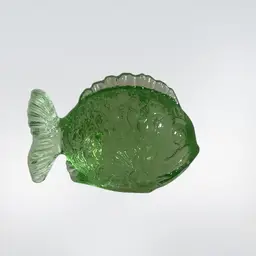 Contemporary Wilkerson Green Art Glass Fish