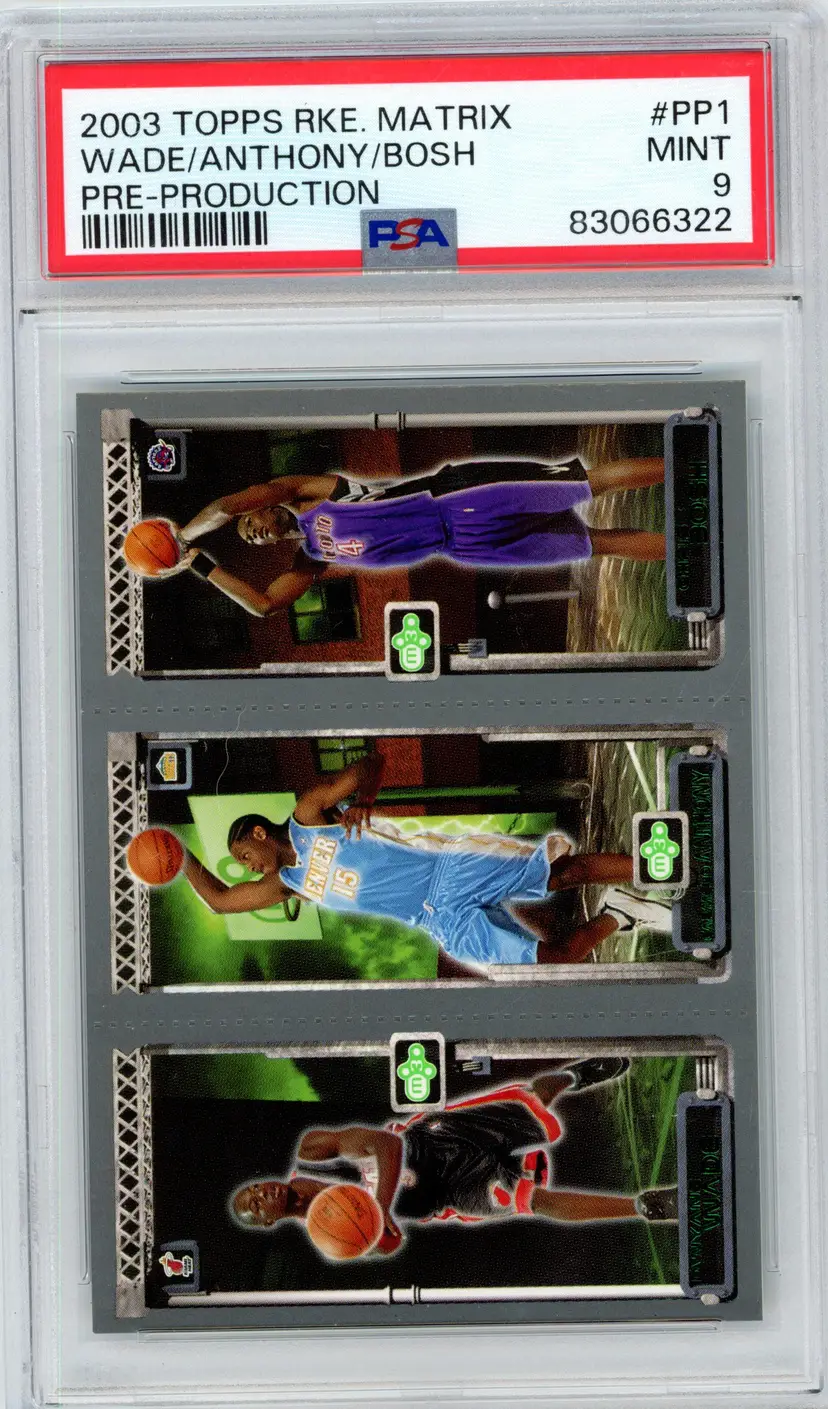 2003 Topps Rookie Matrix WADE/ANTHONY/BOSH Pre-Production #PP1 PSA 9 MINT