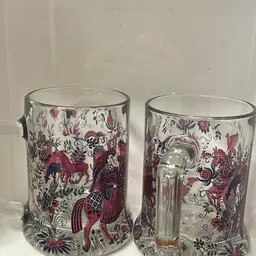 Vintage Whimsical Mugs Set Of 2