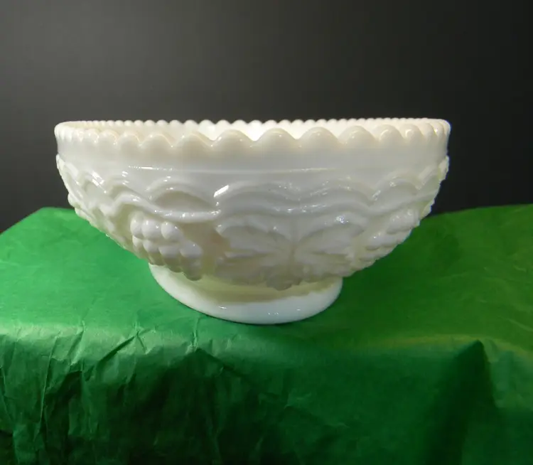 #01 Imperial Milk Glass with grapes and leaves