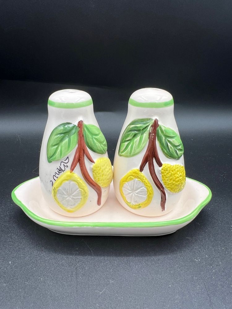 Adorable Lemon S&P Shakers With Tray From Capri Island 🍋
