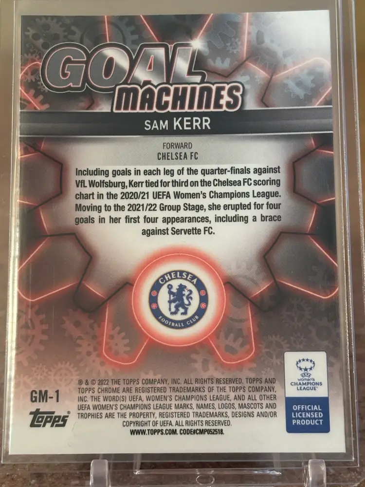 Sam Kerr 2021-22 Topps Goal Machines Box Hit GM-1 Chelsea Australia