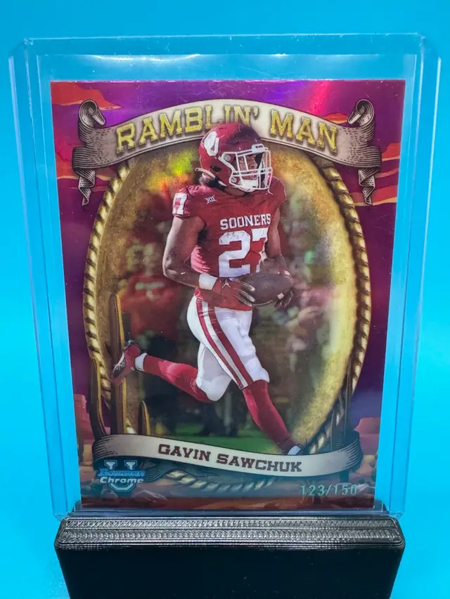 Gavin Sawchuk Bowman Chrome U Ramblin’ Man Fuchsia Refractor /150 Oklahoma Sooners