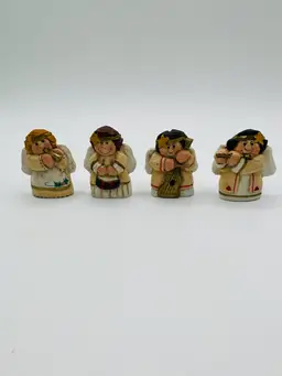 Vintage Midwest Of Cannon Falls Eddie Walker Set Of 4 Musician Angels 2”