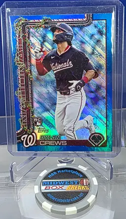 Dylan Crews 2025 Topps Holiday Blue Foil Glitter No.H46 Washington Nationals
