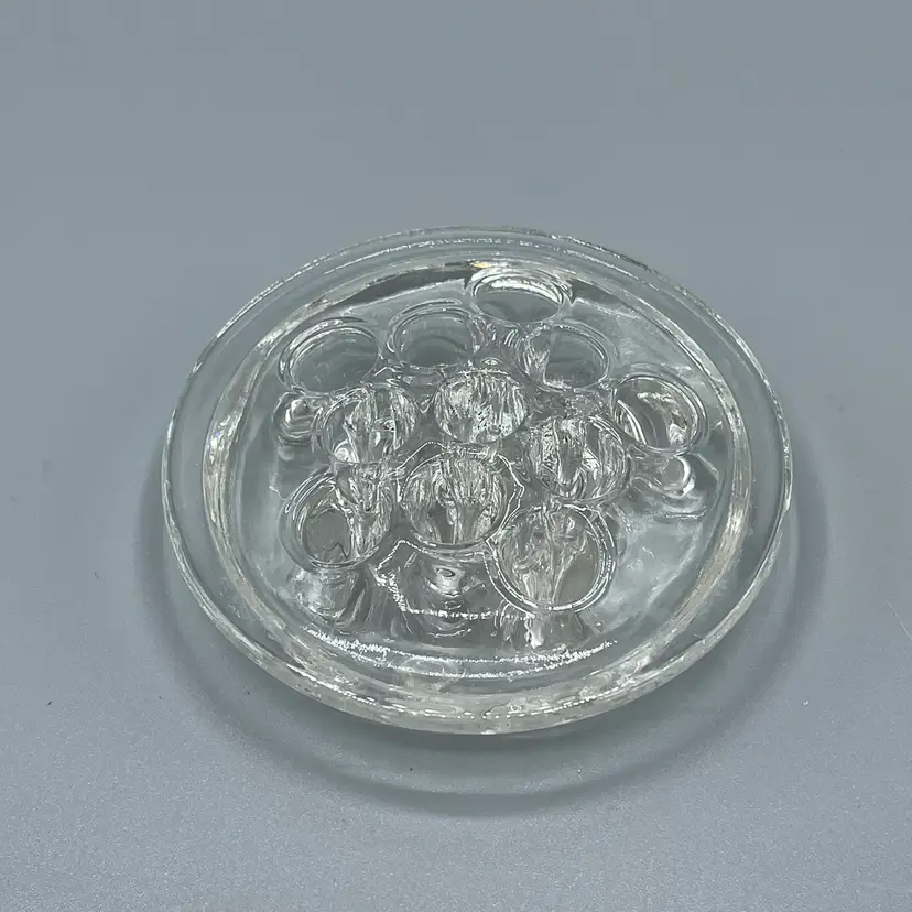 Vintage 11 Hole Clear Glass Flower Frog Insert