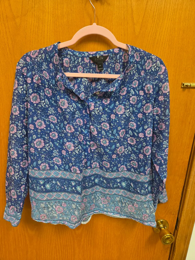 blue and purple j crew top size 6p