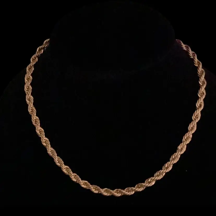 Vintage  Goldtone Napier Twisted Rope Chain Necklace