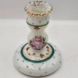 Fenton Charleton Rose Candlestick Holder