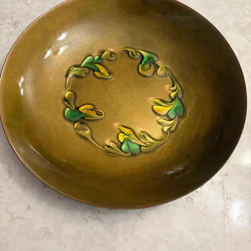 VTG 1967 Signed Enamel-on-Copper Bowl by "Lea" | MCM Studio Craft | Pacific NW