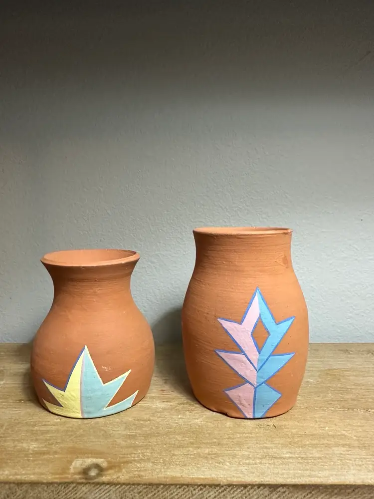 Vintage Indian City Terracotta Pottery Signed