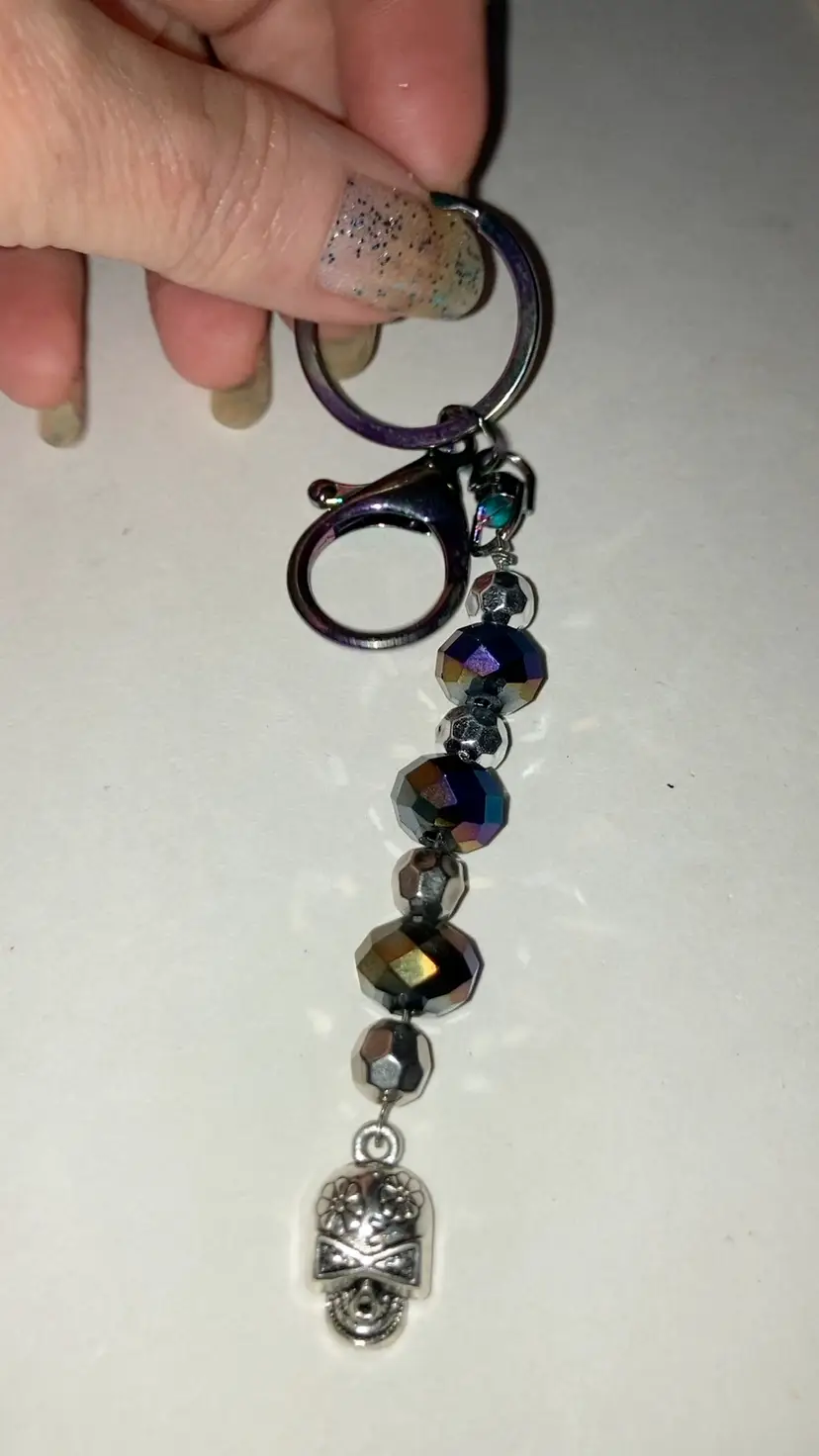 Fidget Purse Charm Or Keychain Clip! Handmade By Me! Skull Charm!