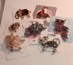 Lot of 7 Jeweled Pins