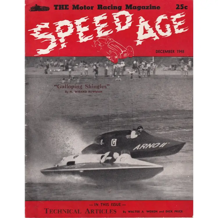 Vintage December 1948 Speed Age Magazine Achille Castoldi Cover Racing