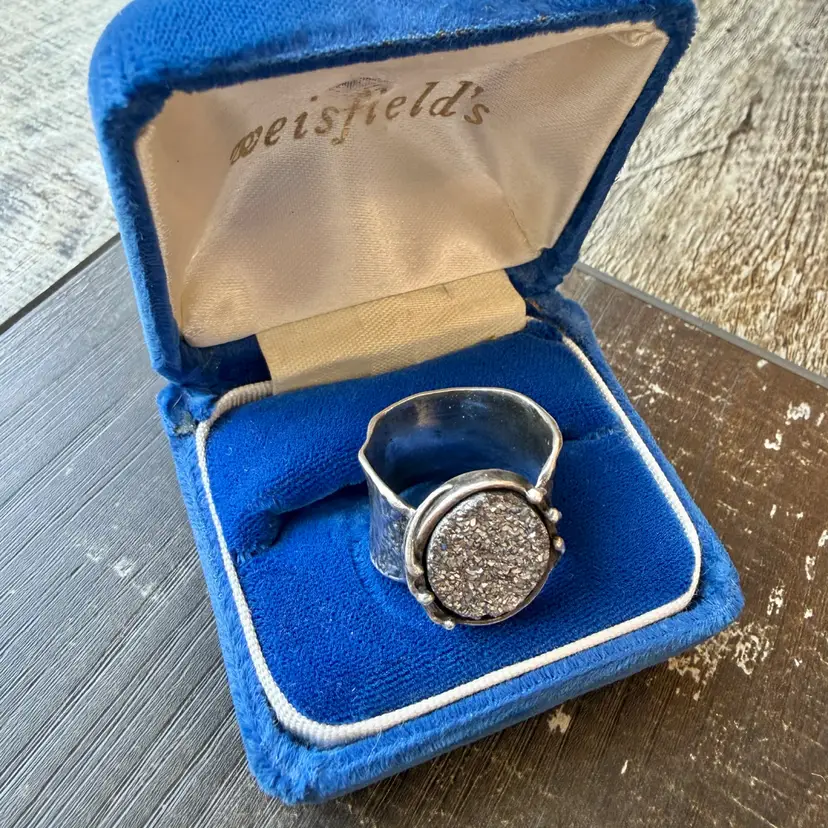Sterling Silver RL Israel Druzy Ring Size 7