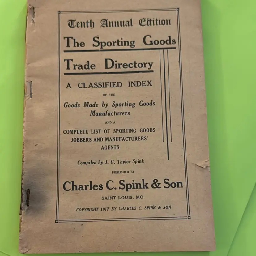 Antique 1917 Sporting Goods Trade Directory