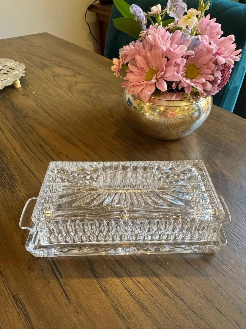 vintage Princess House Royal Highlights crystal butter dish