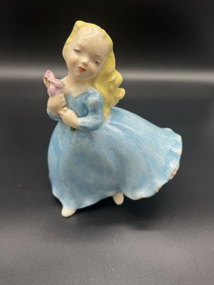 Vintage Holland Mold Girl Figurine - Hand-Painted/Signed by Marie Hilliarde, 7" Tall