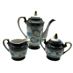 Vtg Japanese Dragon Ware Moriage Tea Set Porcelain Hand-Painted Gold Accents