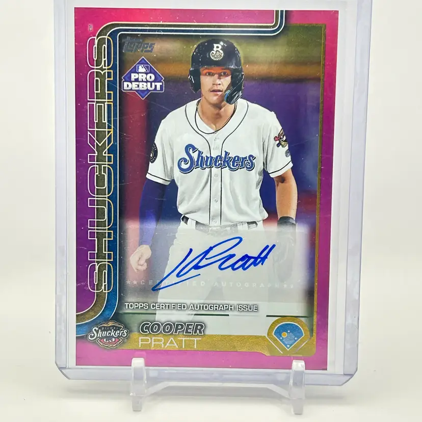 Cooper Pratt 2025 Pro Debut Auto - Fuchsia Holo /199 - Milwaukee Brewers Callup!