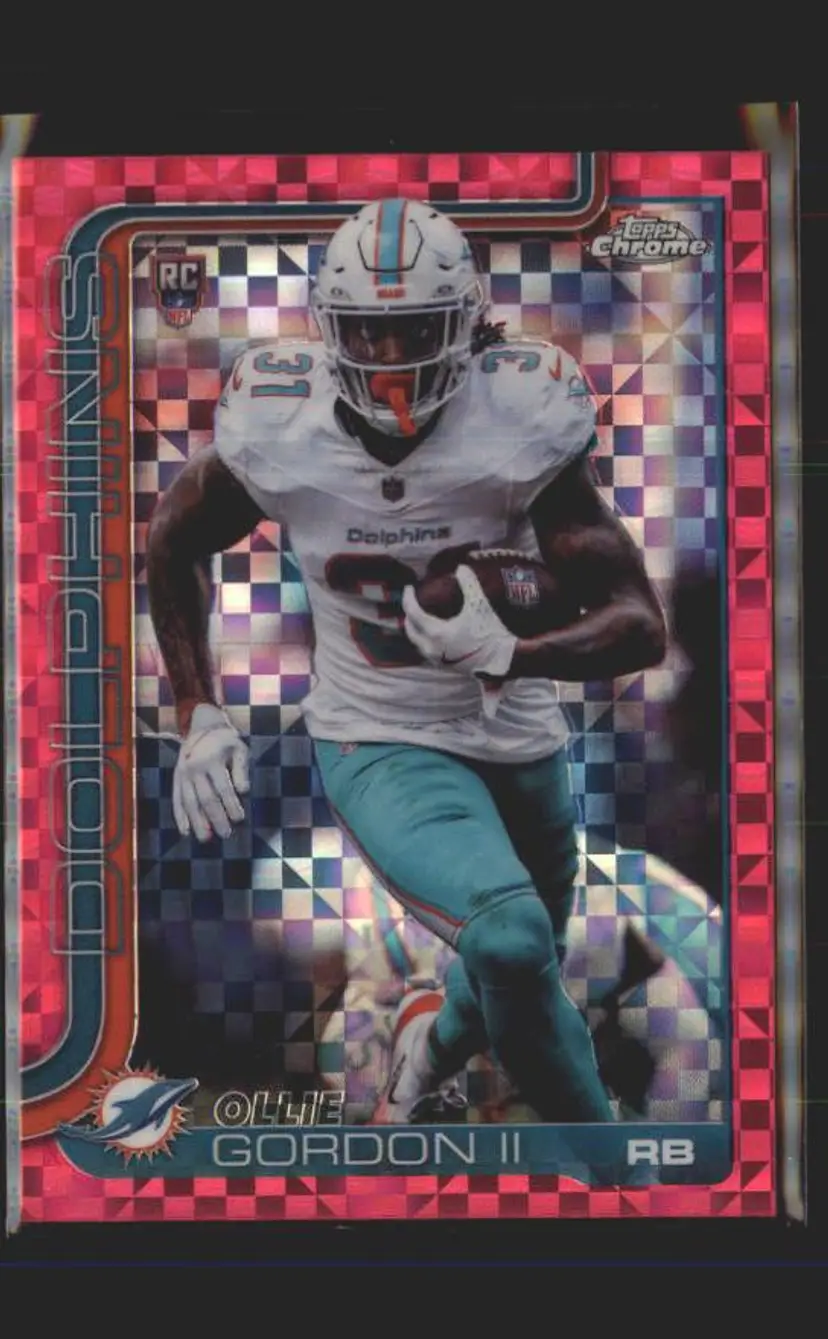 Ollie Gordon II 2025 Topps Chrome #327 Hot Pink X-Fractor - (140) - Miami Dolphins