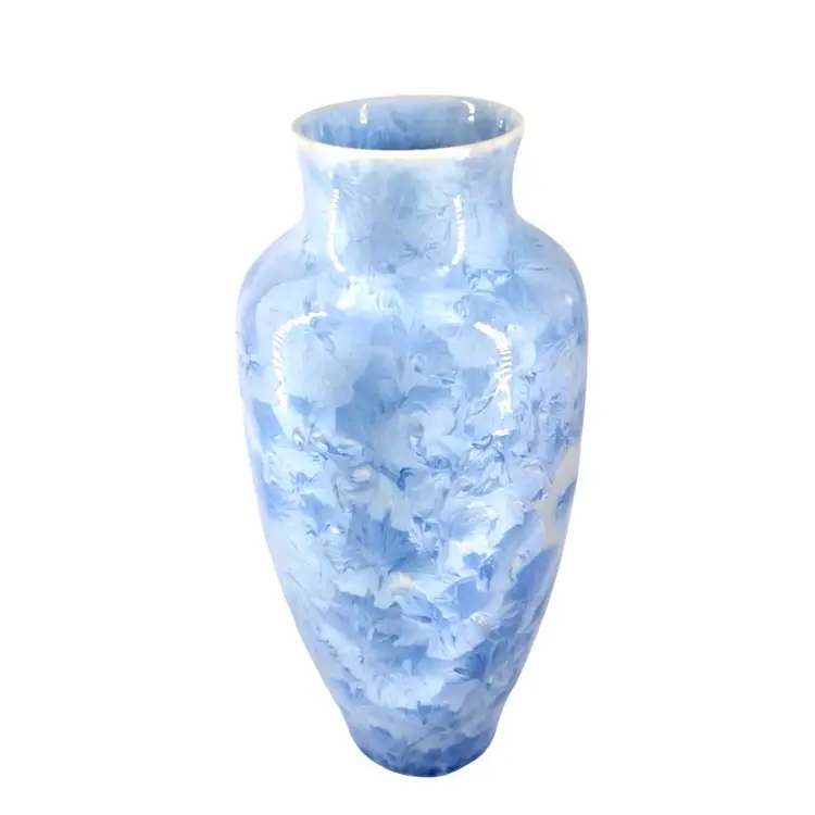 Vintage 1999 Pottery Vase 
Blue Crystalline Glaze 
Sign By Artist Bevin Norkin (1946-2014)