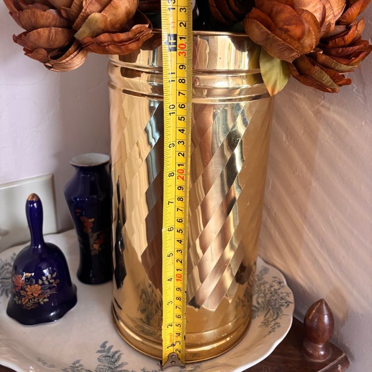 Vintage Lightweight Hammered Brass Umbrella Holder Stand
