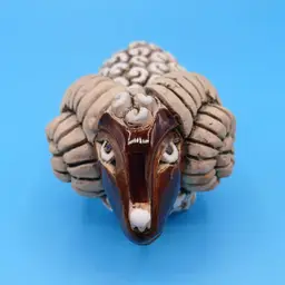Retired Artesania Rinconada #5 Ram, Hand Carved AND Painted 1970s Uruguay