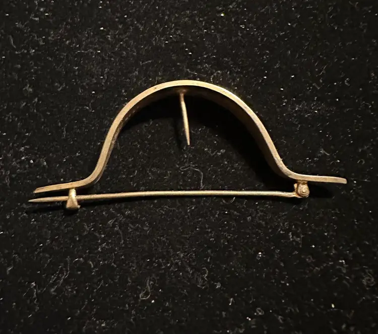 Victorian Posey Holder Pin Sterling Silver Enamel HP Flowers R. Blackinton