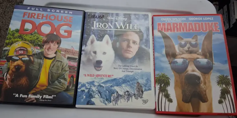 Family Fun DVD Bundle ~ Firehouse Dog, Iron Will, Marmaduke