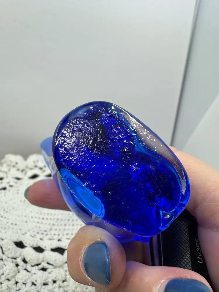 Glowy Cobalt Glass Elephant, 5”