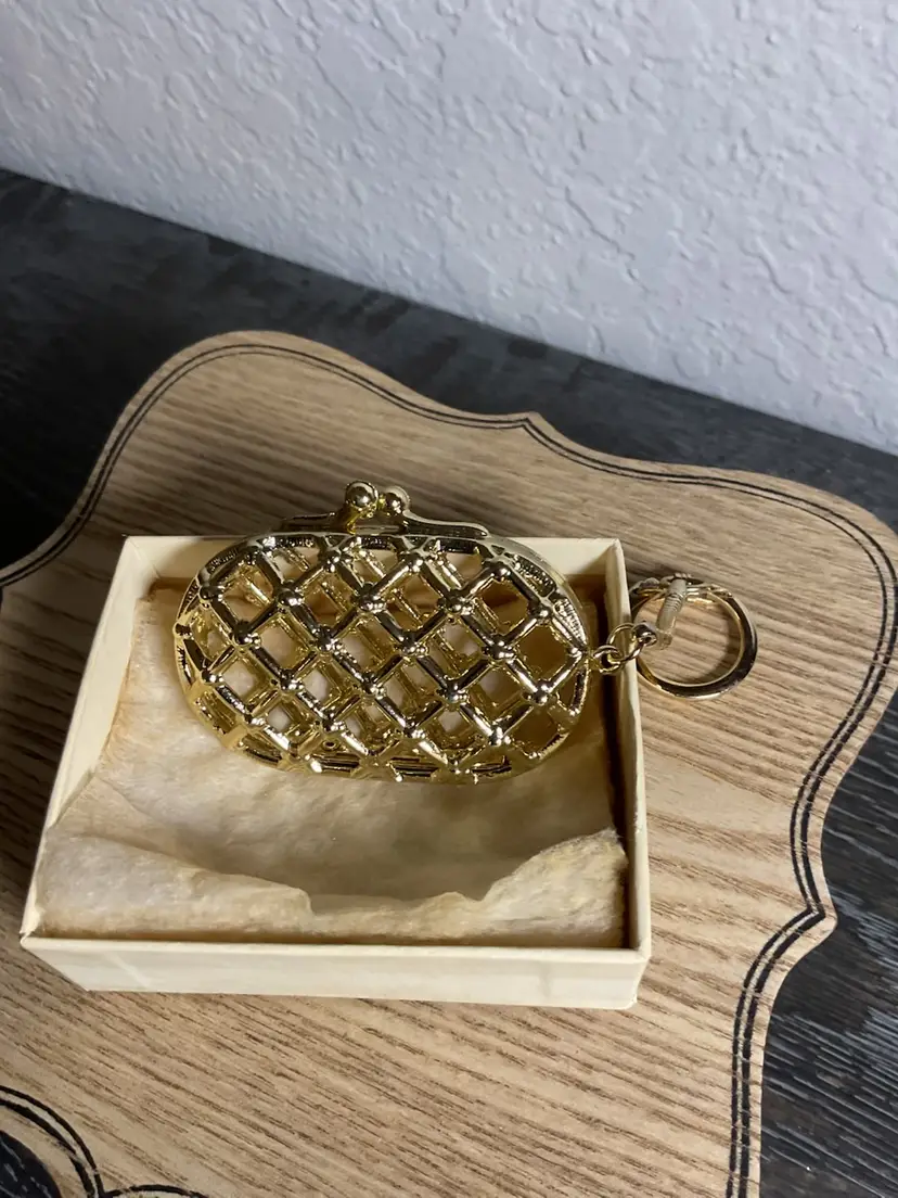 Vintage Gold-tone Purse Keyring