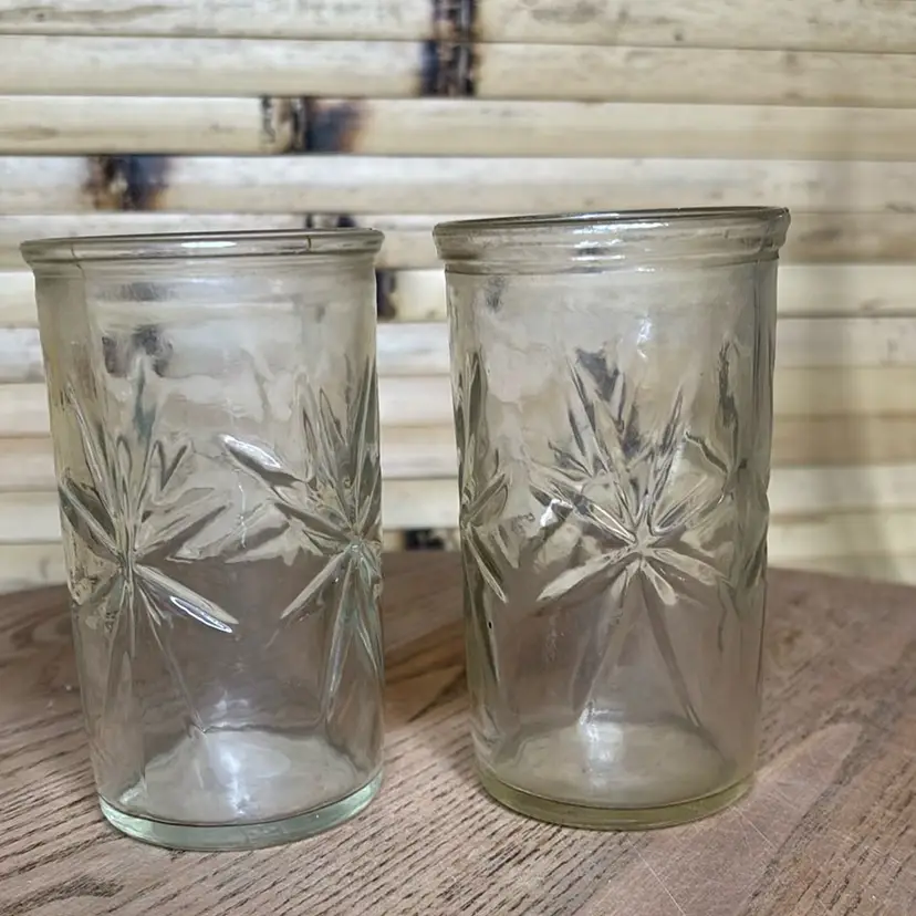 Pair Of Atomic/starburst Juice Glasses By Anchor Hocking
