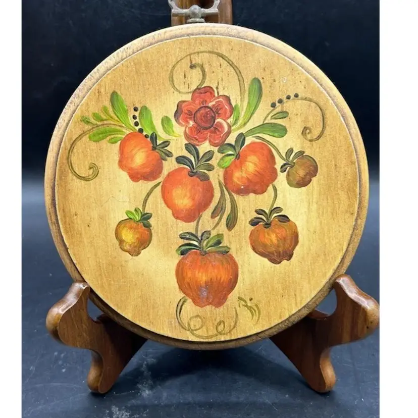 Hand Painted Strawberry Folk Art Wall Hanging