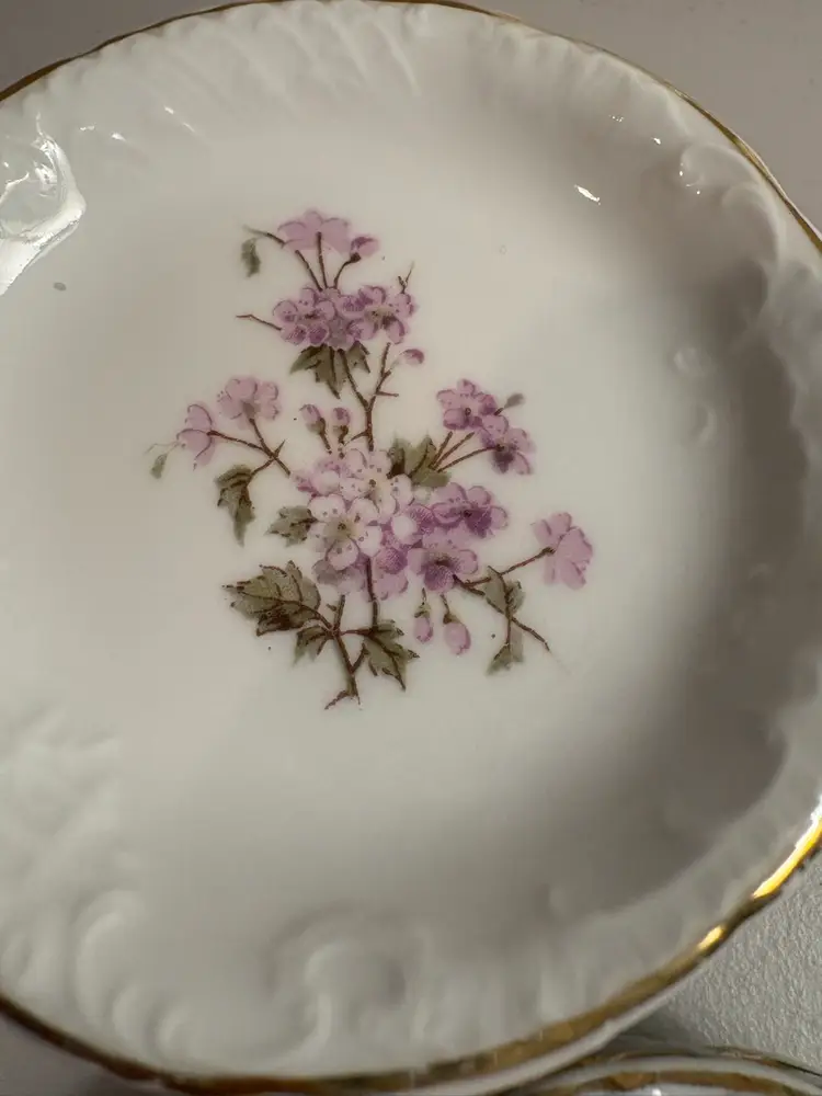 Six Vintage German Floral Butter Pats