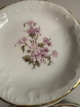 Six Vintage German Floral Butter Pats