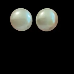 Vintage Silvertone Sarah Coventry Faux Pearl Button Clip Earrings.