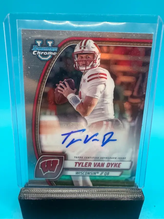 Tyler Van Dyke Bowman Chrome U Auto SMU Mustangs