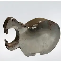 Hippopotamus Sculpture/Figurine Welded Metal Art With Brown Texture Rustic & Whimsical 
5-1/4” T x 7” L x 2-1/4” W