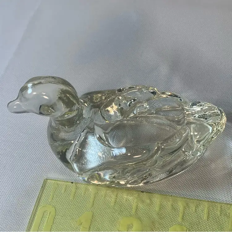 Clear Glass Trinket Dish Duck