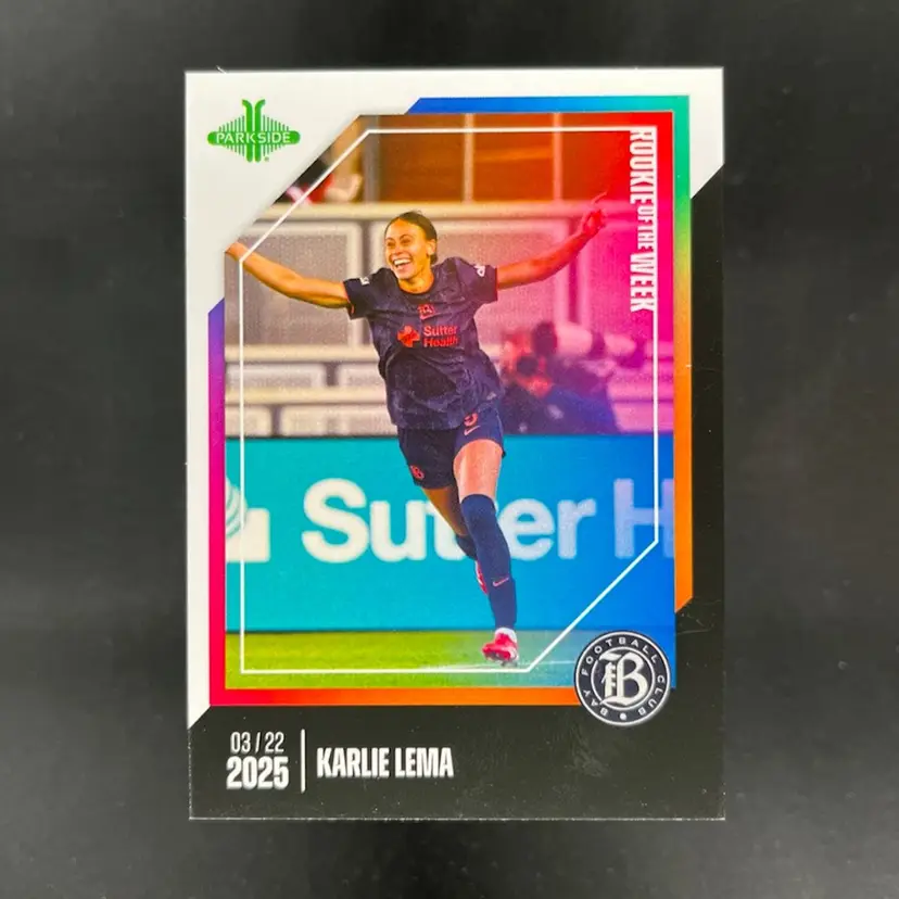 Karlie Lema 2025 NWSL Parkside Pronto Rookie Of The Week Subscriber Exclusive /210 Soccer Card #ROW2