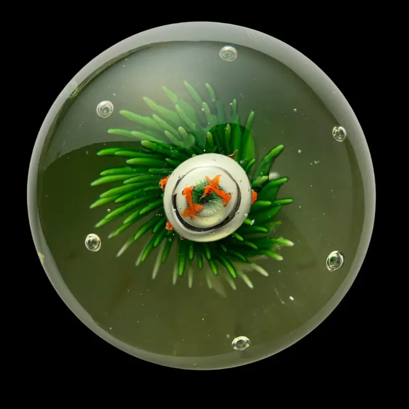 #19 Dynasty Gallery ‘goldfish /sea grass’ 2.75” T X 3” W