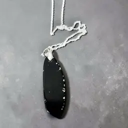 Black Agate Slice Necklace